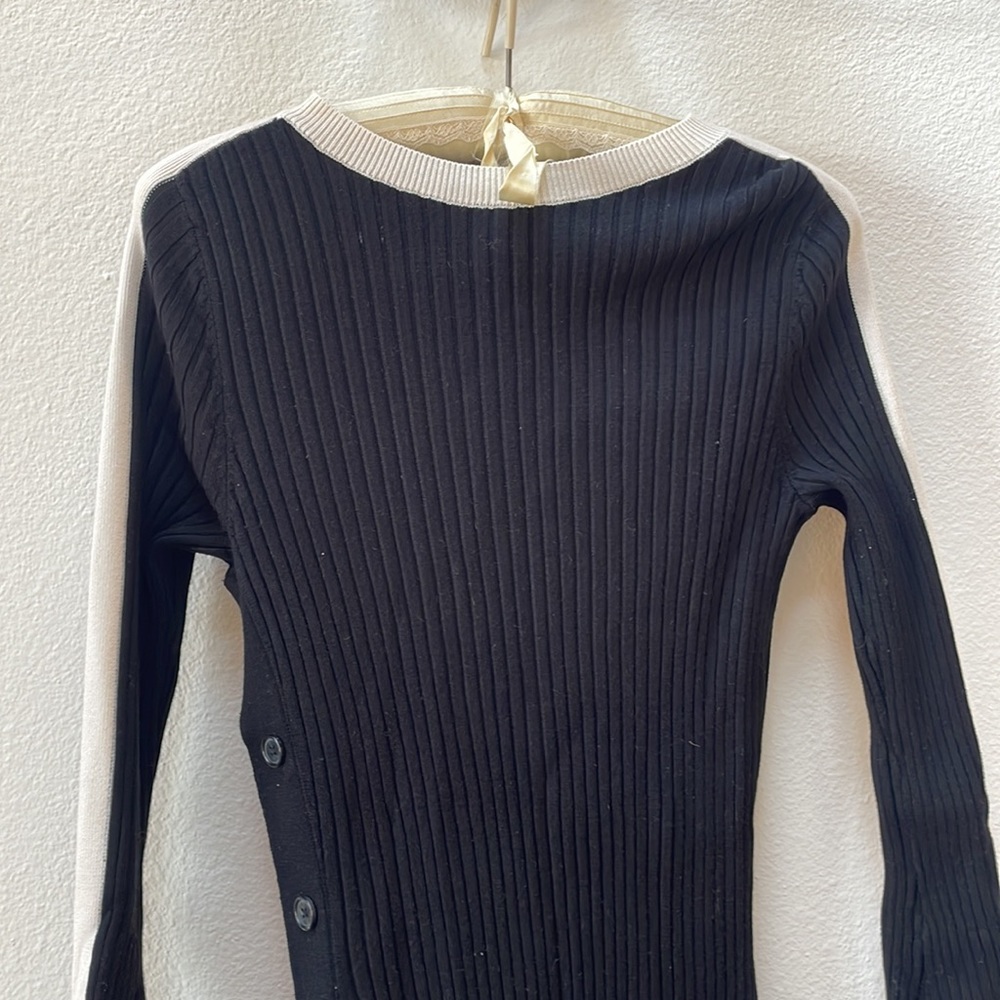 Target Future Collective Women’s Side Button Knit Dress, Black/White - Picture 5 of 8